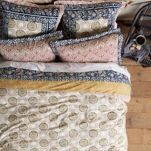 Anthropologie Meguro Queen Size Duvet + 2 Euro Shams